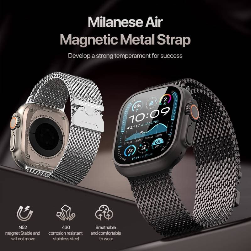 Apple Watch - DUX Milanese Air Version Strap - 42mm/44mm/45mm/46mm(10.Gen)/49mm, Grau – 4
