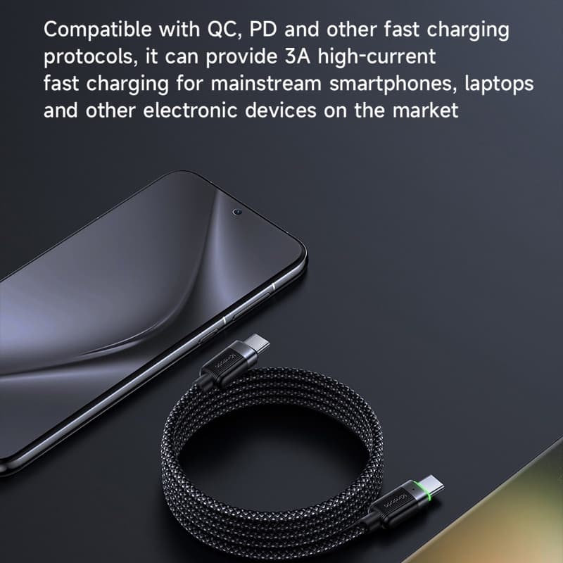 McDodo - USB-C to USB-C Magnetic Self-Winding Cable, 60W, 1.2m, Schwarz – 3