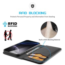 Apple iPhone 15 Pro Max - Custodia Flip DUX Hivo Series, nera, in ecopelle – Bild 3