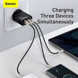Baseus - Compact - Schnellladegerät 2U+C, 30W EU, Schwarz (CCXJ-E01) – Bild 4