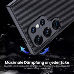 Samsung Galaxy S20 Ultra - Étui robuste en TPU avec aspect carbone, noir – Bild 3