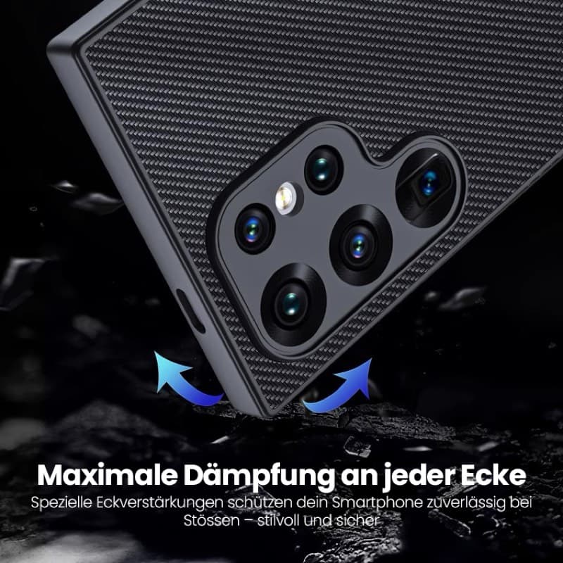 Samsung Galaxy S20 Ultra - Robust TPU case with carbon look, black – 3