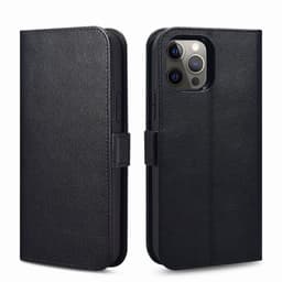 iPhone 11 Pro Max - Nappa genuine leather wallet case (2 in 1) RIX1112-BK, black – Bild 1