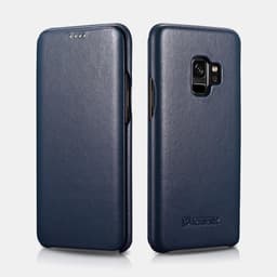Samsung Galaxy S9 - Custodia flip in vera pelle iCarer blu navy – Bild 1