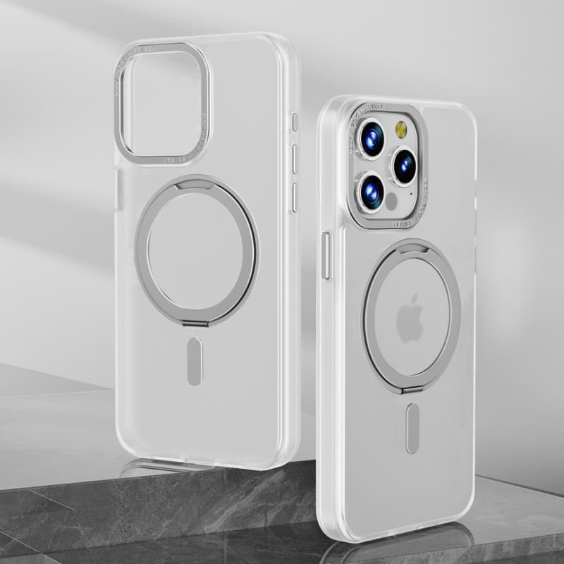 Apple Phone 16 Pro Max - Étui à 360 degrés Magsafe Stand argenté – 2