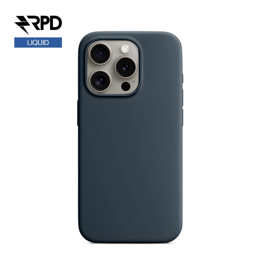 iPhone 15 Pro - Silicone Case Storm Blue, Liquid (Magsafe-Version)