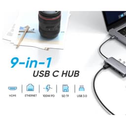 Ugreen - Hub USB-C 9-en-1 avec HDMI, VGA, LAN, SD/TF & PD (CM179 / 40873), gris – Bild 9