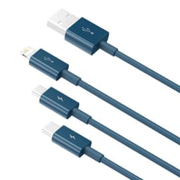 Baseus - Serie Superior - Cavo di ricarica rapida USB a M+L+C, 3,5A 1,5m, blu (CAMLTYS-03) – Bild 8