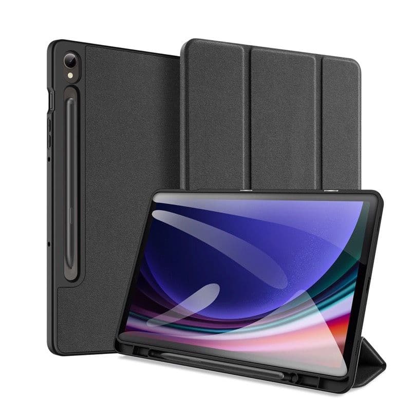 Samsung Galaxy Tab S10FE Plus - Dux Ducis Domo Series, étui à rabat relevable, noir