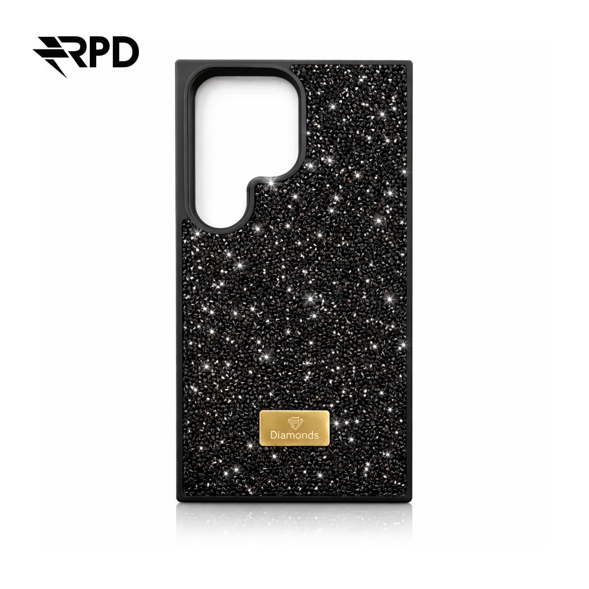 Samsung Galaxy S24 Ultra - Custodia in plastica glitterata Diamonds in nero