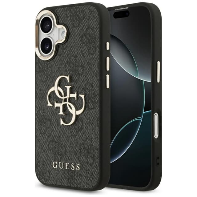 iPhone 17 - Guess Metal Logo Gold Case, Black GUHCP17S4GMGCGR