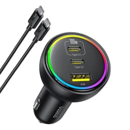 Baseus - Multi-Port Fast Car Charger C+C+U, 152.2W Set, Noir – Bild 4