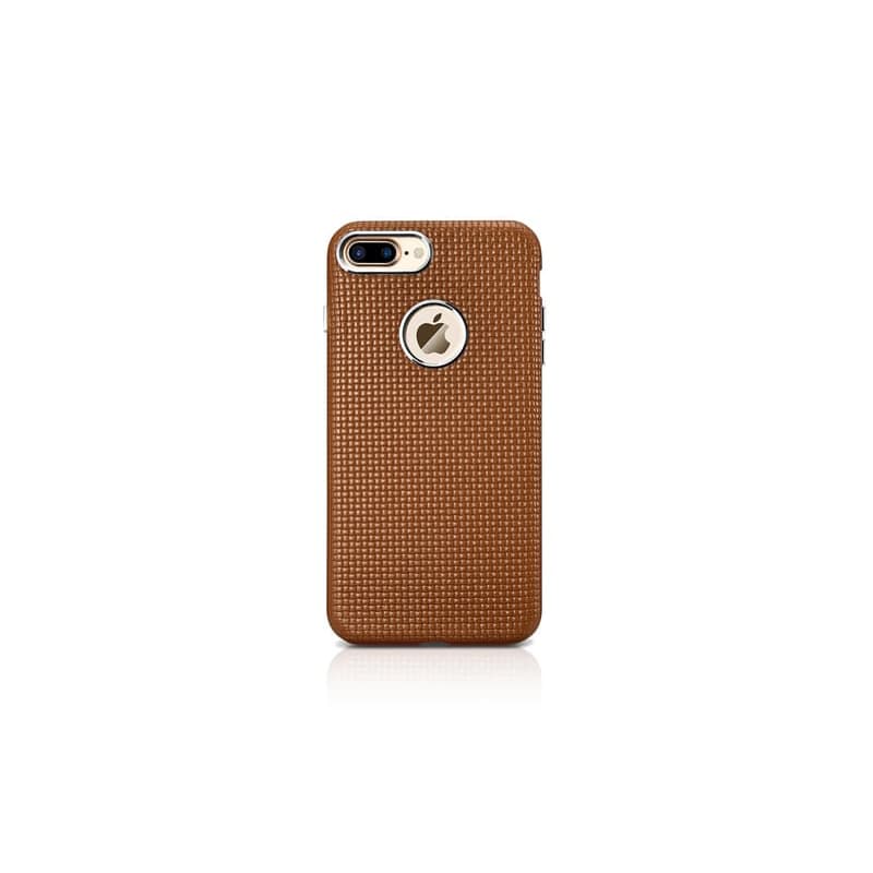iPhone 7/8 plus iCarer Woven Pattern Real Leather Phone back case-Ring brown – 2