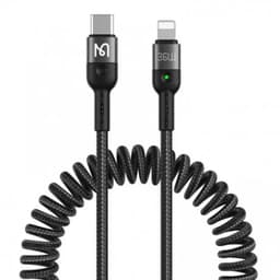 McDodo - Lightning to USB-C, Coiled Cable, 1.8m, Schwarz – Bild 1