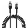 McDodo - Lightning to USB-C, Coiled Cable, 1.8m, Schwarz