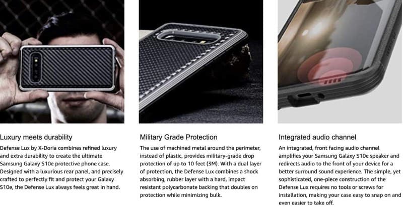 Samsung Galaxy S10e - Custodia Raptic/X-Doria Defence Lux Carbon – 4