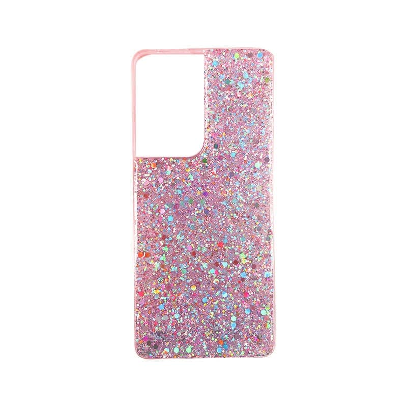 Custodia Samsung S21 rosa glitterata