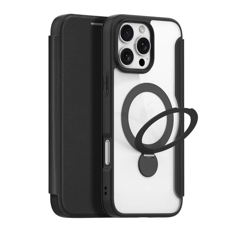 iPhone 16 Pro Max - Custodia Dux Ducis -Skin X Pro Series con MagSafe e supporto ad anello a 360°, nero