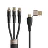 Rock - Transparency Series - 3-in-2 Ladekabel U+C auf M+L+C, 100W 1.5m, Schwarz