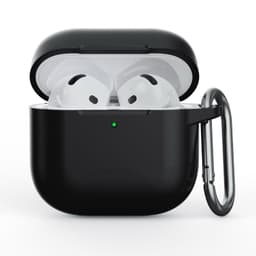 AirPods 4th Gen - Custodia in silicone - Protezione robusta con moschettone, nero – Bild 1