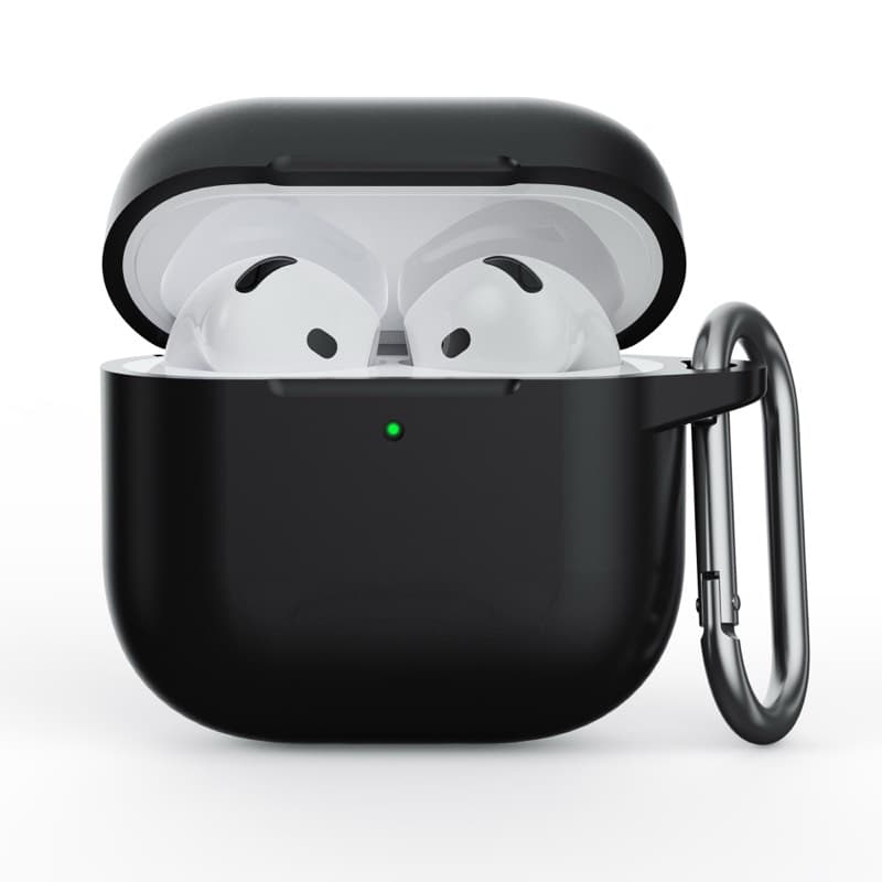 AirPods 4th Gen - Silicone case - Robust protection with carabiner, black
