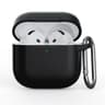 AirPods 4th Gen - Custodia in silicone - Protezione robusta con moschettone, nero