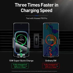 Baseus - Light Electric - Wireless charger with holder, 15W, Black (WXHW03-01) – Bild 9