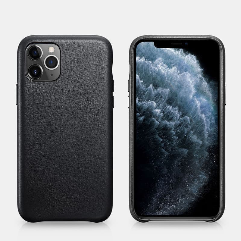 iPhone 11 Pro Max - iCarer genuine leather back case black (RIX1120-BK)