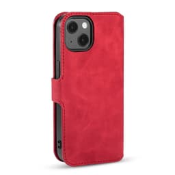 iPhone 13 - DG.MING Custodia flip vintage con 3 scomparti per carte e chiusura magnetica, look pelle, custodia protettiva, rosso – Bild 5