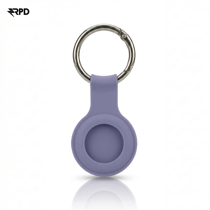 Portachiavi AirTag - Custodia in silicone RPD con anello in metallo, grigio lavanda