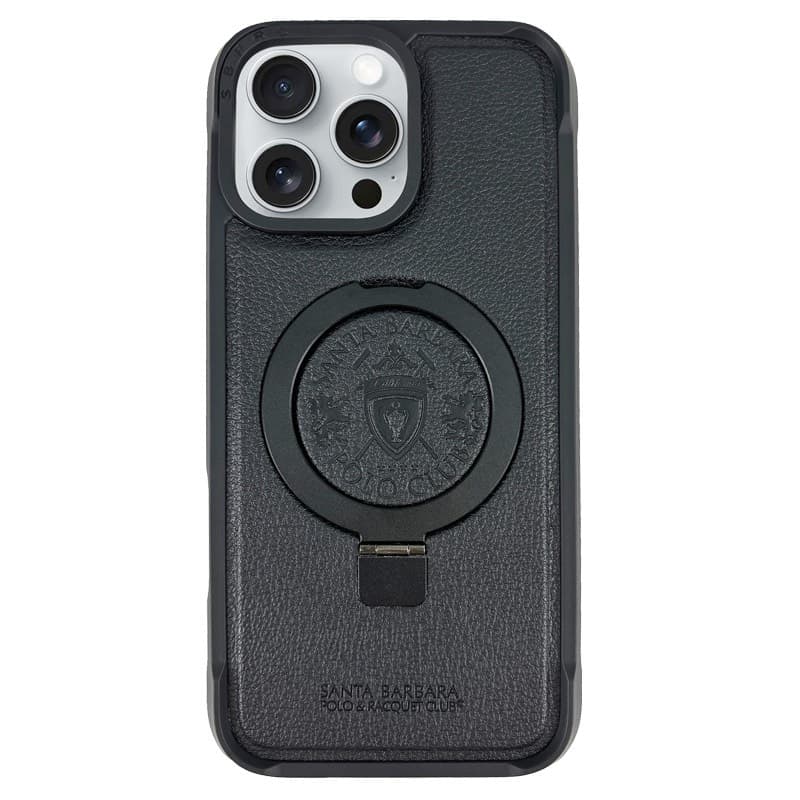 Apple iPhone 16 Plus - Santa Barbara Polo Primo - Premium Stand Case Hülle mit MagSafe, schwarz
