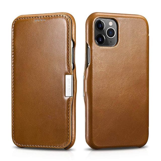 iPhone 11 Pro - iCarer Luxury Series (Side-open) Flip Case marron (RIX1107-GG)