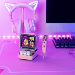 Divoom - DitooMic- Altoparlante Pixel Art a 8 bit - Bluetooth - Karaoke e Voice Morphing - Rosa – Bild 2