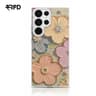 Samsung Galaxy S23 Ultra - custodia lucida a fiori gialli con superficie cromata