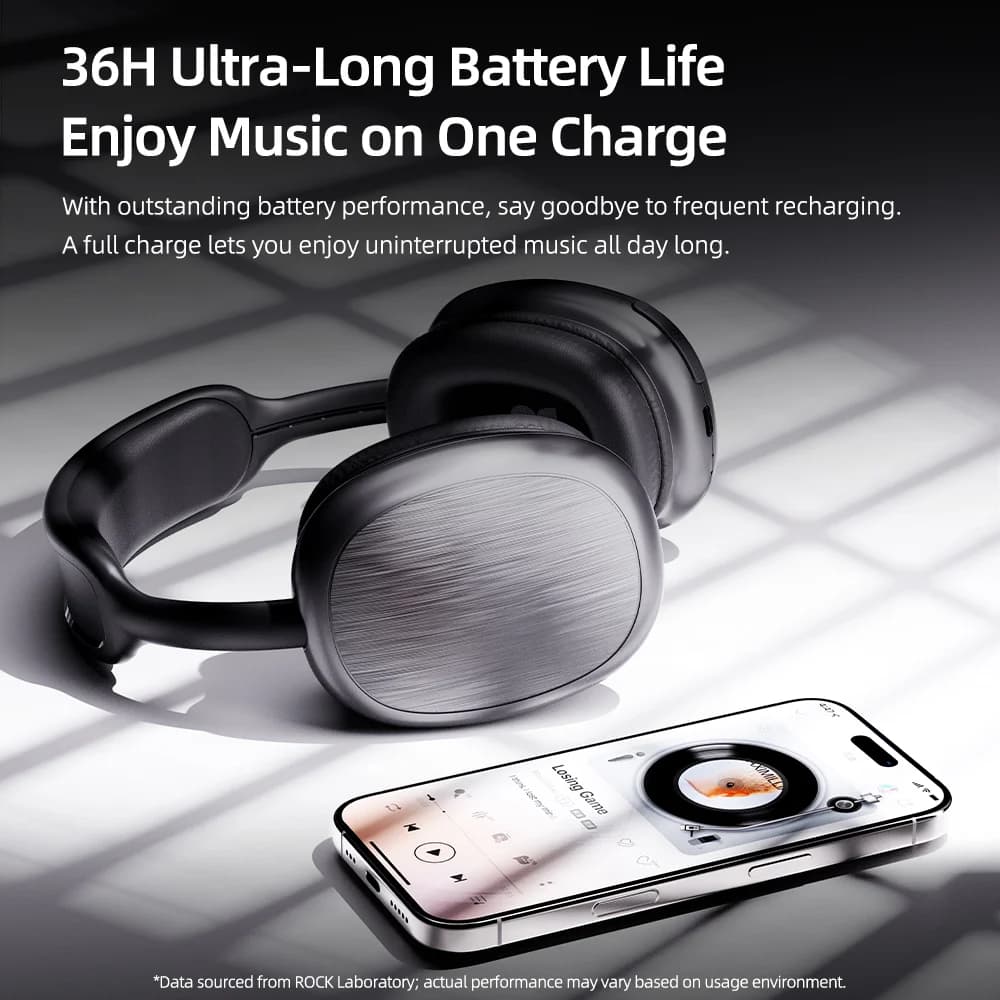 ROCK O5 - HiFi Wireless Headphones, Silver – 3