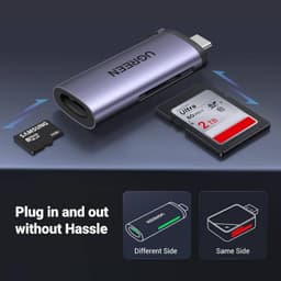 Ugreen - USB-C card reader TF/SD (CM184 / 50704), gray/black – Bild 5