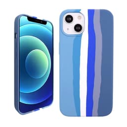 iPhone 11 Pro - Silicone Case Blue Rainbow - Rainbow pattern, blue – Bild 2