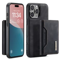 iPhone 16 Pro Max - Custodia posteriore DC.MING, look pelle, slot per carte e chiusura magnetica, custodia protettiva, nero – Bild 2