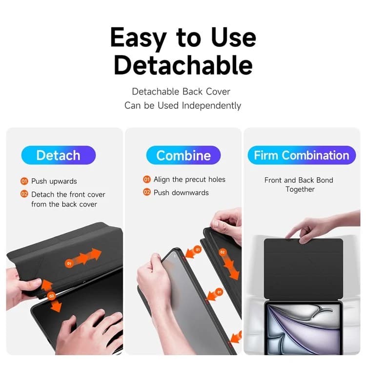 iPad Air 4/5/6/7 - Dux Ducis Magi Series, aufstellbares Flip-Etui, schwarz – 2