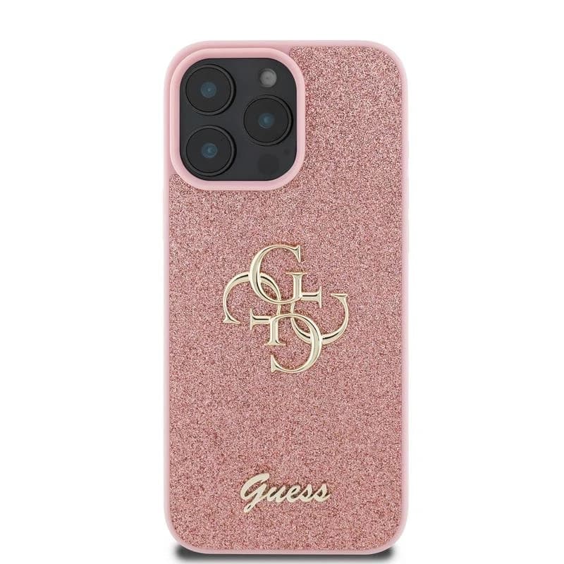 iPhone 16 Pro Max - Custodia Guess Glitter Metal Logo Rosa GUHCP16XHG4SGP – 3