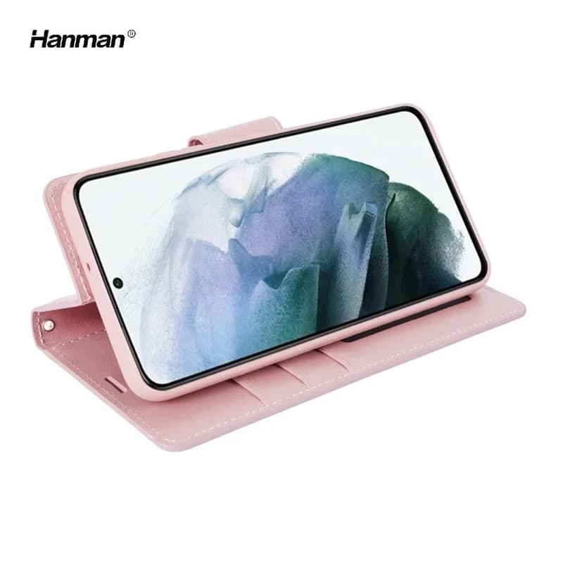 Samsung Galaxy Note 8 - Hanman Mill Flip Case mit 3 Kartenfächern, roségold – 3