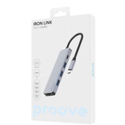 Proove - 5-in-1 HDMI Iron Link, (2x USB-A, 1x USB-A, HDMI 3840x2160 30Hz) Silber – Bild 3