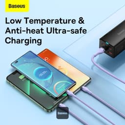 Baseus Flash Series Ⅱ One-for-three Fast Charging Cable USB to M+L+C 100W 1.5m Violet (CASS030005) – Bild 8