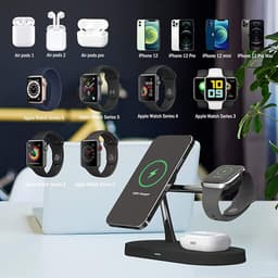 chargeur magnétique rapide sans fil 5 en 1 15W noir – Bild 3