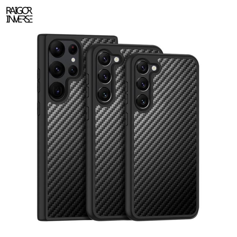 Samsung Galaxy S23 Plus - Custodia Raigor serie Scott nero carbonio