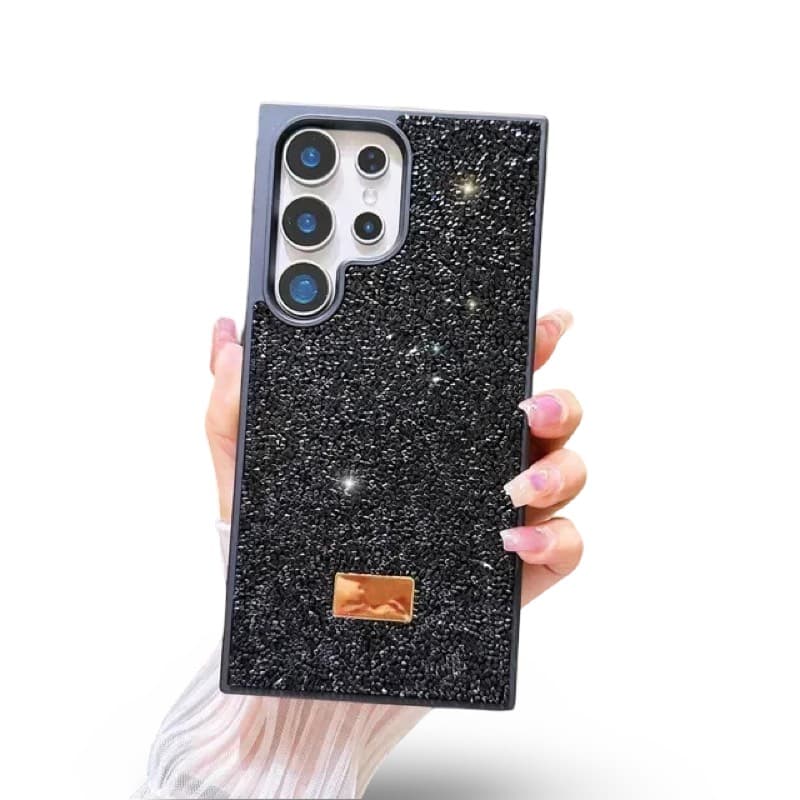 Samsung Galaxy S23 - Custodia in plastica glitterata Diamonds in nero