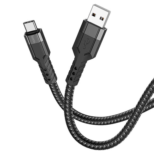Hoco U110 1.2M robustes USB-C zu USB-A Kabel, black, langlebig und resistent – 2
