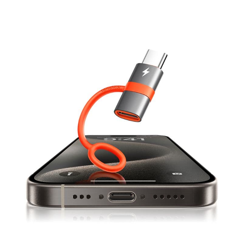 McDodo - Lightning zu USB-C Adapter mit Silikon-Lasche , Schwarz – 2