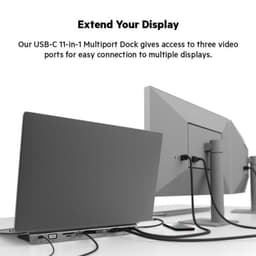 Belkin - USB-C 11-in-1 Multiport 100W (4K HDMI, Ethernet, USB-C, 3x USB-A, SD, MicroSD, VGA, Audio) – Bild 2