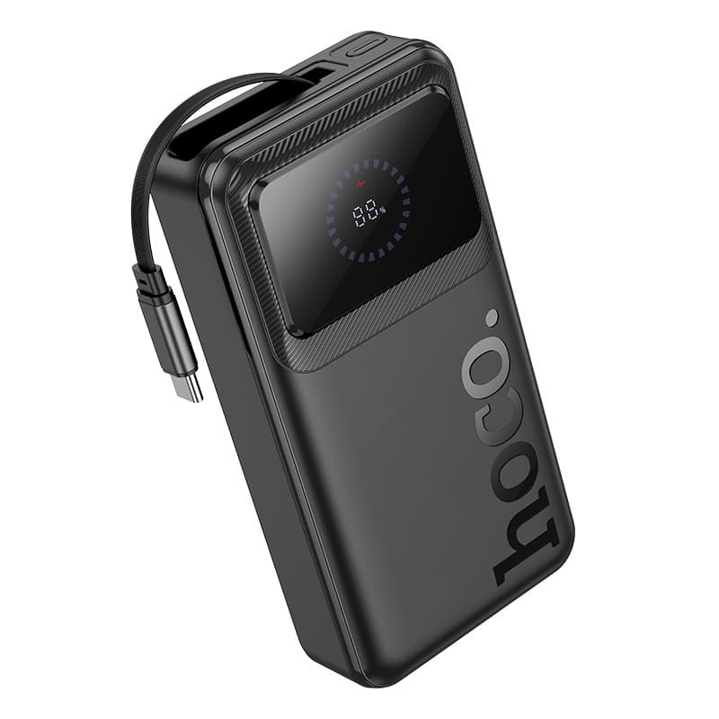 Hoco Q41 Powerbank 20000mAh con cavo telescopico (1xUSB-C) e display, 22,5W+PD20W, nero